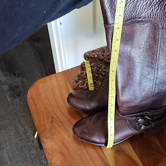 Marc Fisher brown tall leather boots with buckle detail size 8 1/2 - Picture 12 of 15